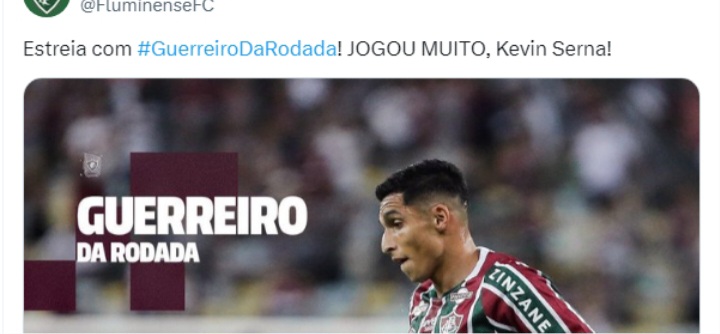 Serna é eleito o “Guerreiro da Rodada” por grande atuação em Fluminense x Palmeiras